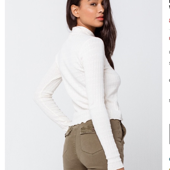 🌺NWT Ivy and Main Mock Neck Pointelle Knit Top - Picture 4 of 7